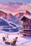 New York - Lithograph - Apr&egrave;s Ski