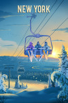 New York - Lithograph - Chairlift