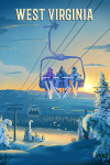 West Virginia - Lithograph - Chairlift