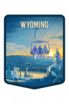 Wyoming - Lithograph - Chairlift - Contour