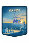 Vermont - Lithograph - Chairlift - Contour