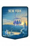New York - Lithograph - Chairlift - Contour