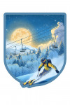 Lithograph - Night Ski - Contour
