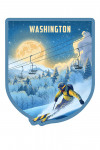Washington - Lithograph - Night Ski - Contour
