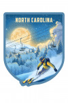 North Carolina - Lithograph - Night Ski - Contour