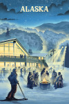Alaska - Lithograph - Snow Lodge