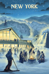 New York - Lithograph - Snow Lodge