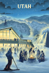 Utah - Lithograph - Snow Lodge