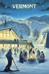 Vermont - Lithograph - Snow Lodge