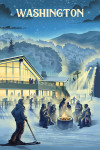 Washington - Lithograph - Snow Lodge
