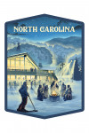 North Carolina - Lithograph - Snow Lodge - Contour