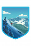 Lithograph - Downhill Skier - Contour