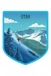 Utah - Lithograph - Downhill Skier - Contour