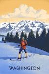 Washington - Lithograph - Cross Country Skier