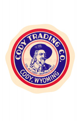 Vintage Sticker - Buffalo Bill - Cody Trading Company - Contour