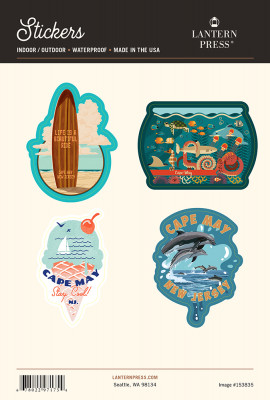 Cape May, New Jersey - Coastal - Sticker Sheet - 112153, 149792, 116203, 140351
