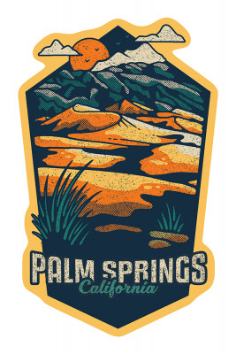 Palm Springs, California - Distressed - Sand Dunes - Contour