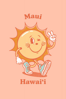 Maui, Hawai'i - Vintage Mascot - Upbeat Sunshine