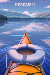 Mississippi - Lithograph - Kayak on Lake