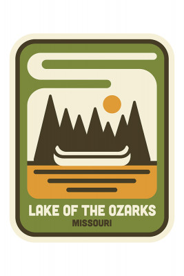 Lake of the Ozarks, Missouri - Simple Vector - Canoe - Contour