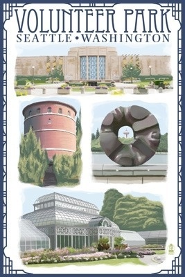Volunteer Park - Seattle, Washington - Lantern Press Original Poster