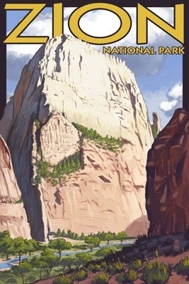 Great White Throne - Zion - Lantern Press Poster