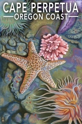 Cape Perpetua Tidepools - Oregon Coast - Lantern Press Poster