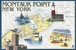 Montauk Point, New York - Nautical Chart - Lantern Press Poster