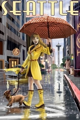 Seattle, Washington - Rainy Day Girl