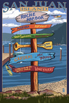 Roche Harbor, San Juan Island, Washington - Sign Post Destinations - Lantern Press Poster