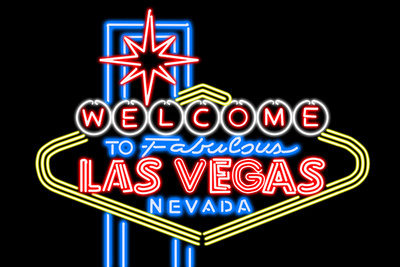 Las Vegas, Nevada - Neon Lights Welcome Sign - Lantern Press Artwork