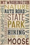 Mt. Washington Auto Road, New Hampshire - Typography - Lantern Press Poster