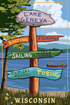 Lake Geneva, Wisconsin - Destinations Sign