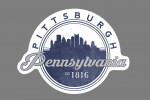 Pittsburgh, Pennsylvania - Skyline Seal (Blue) - Lantern Press Artwork