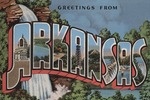 Greetings from Arkansas (Waterfall Scene) - Vintage Halftone