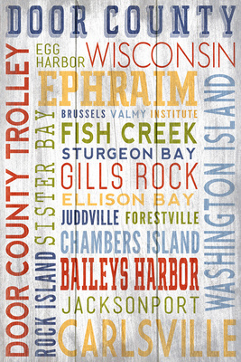 Door County Trolley - Egg Harbor, Wisconsin - Rustic Typography