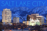 Salt Lake City, Utah - Wasatch Mountains & Downtown - Lantern Press Photography