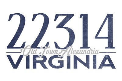 Old Town Alexandria, Virginia - 22314 Zip Code (Blue) - Lantern Press Artwork