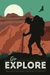 Badlands National Park, South Dakota - Go Explore - Backpacker - Lantern Press Artwork