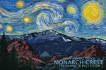 Monarch Crest, Colorado - Pikes Peak - Starry Night - Lantern Press Artwork