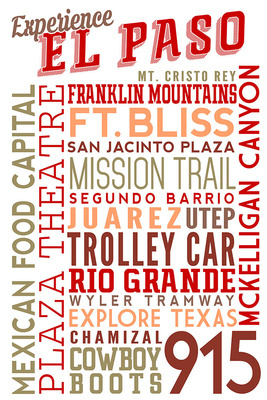 Experience El Paso - Typography - Lantern Press Artwork