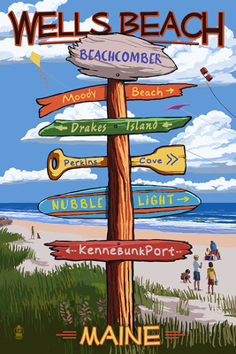 Wells, Maine - Wells Beach - Signpost