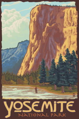Yosemite National Park, California - El Capitan - Lantern Press Artwork