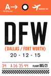 Dallas, Texas - DFW - Luggage Tag