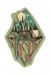 Mountain Camping - Diamond - Contour - Lantern Press Artwork