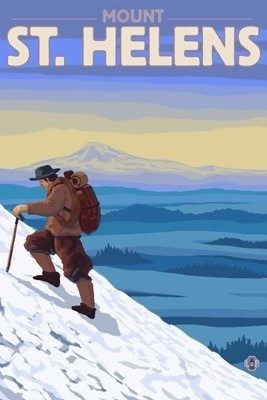 Mount St. Helens, Washington - Mountain Climber - Lantern Press Artwork