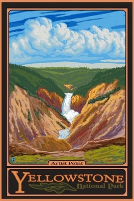 Yellowstone National Park, Wyoming - Artist Point - Lantern Press Artwork