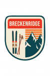 Breckenridge, Colorado - Skis & Mountains - Contour Green - Lantern Press Artwork