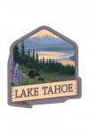 Lake Tahoe - Bear & Spring Flowers - Contour - Lantern Press Artwork