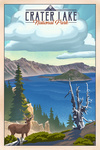 Crater Lake National Park - Lithograph National Park Series